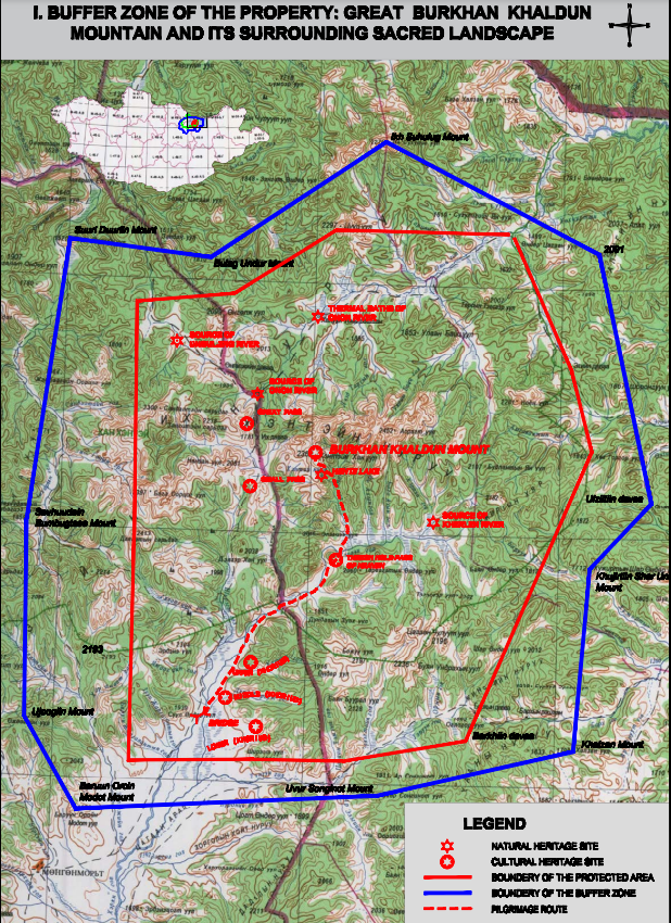 Mapa das fronteiras de Burkhan Khaldun